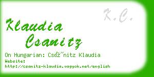 klaudia csanitz business card